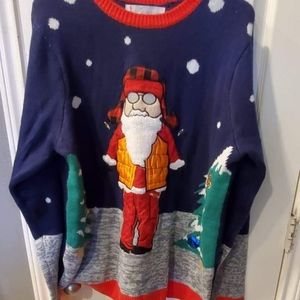 GUC JOLLY SWEATERS XL SANTA UGLY BLUE SWEATER